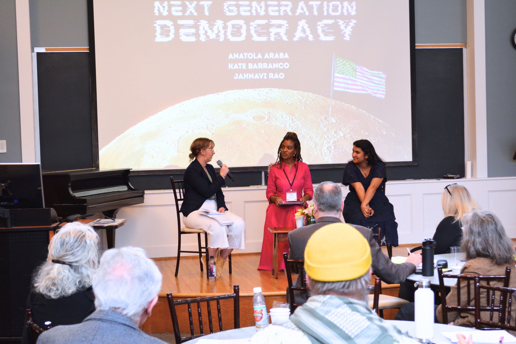 Kate Barranco speaking on Next Generation Democracy panel